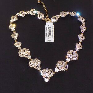 New $48 Signed Natasha Gold Crystal Studded Bling Necklace. Dillard's